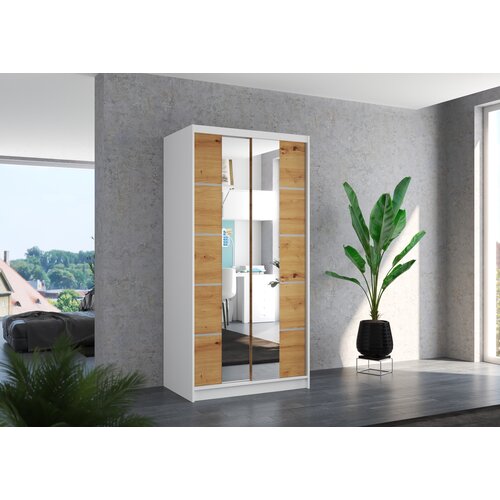  GARDEROBNA OMARA KSAWER 100 CM (VE� BARV)-Bela/artisan Cene