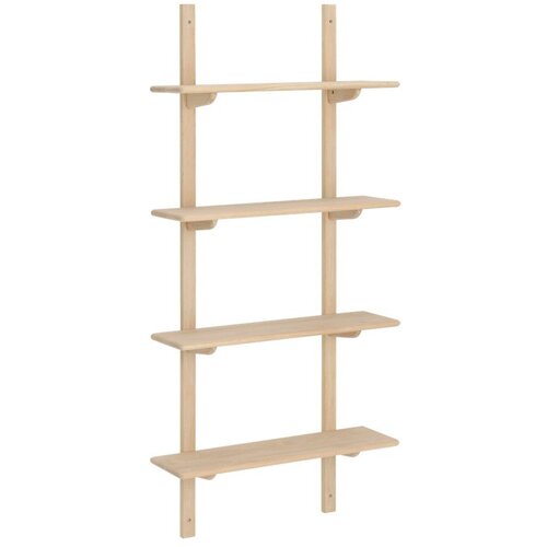 Ellos Home Polica s vi&amp;scaron;e razina od punog hrasta u svijetloj prirodnoj boji 70 cm Albin &amp;ndash; Slike