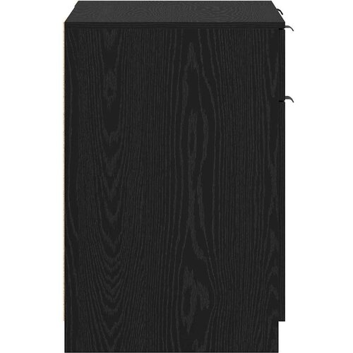 VidaXL Miza s predalom Črni hrast 133 x 50 x 75 cm Konstruiran les Slike