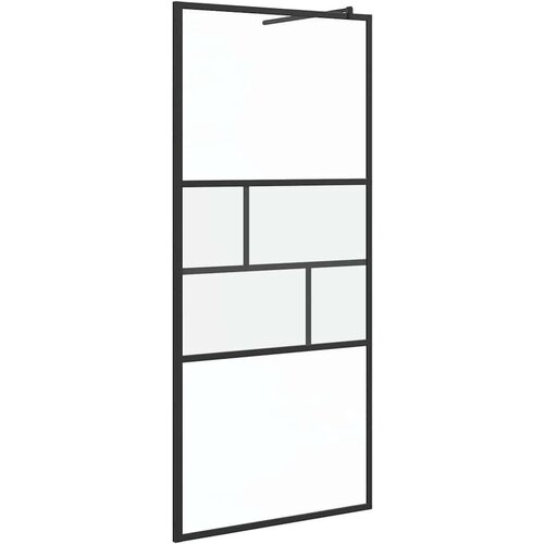  Zid za walk-in tu&amp;scaron; Crna 80 x 195 x 0.5 cm Staklo i aluminij Slike