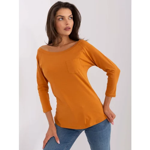Fashion Hunters Dark orange blouse with 3/4 sleeves