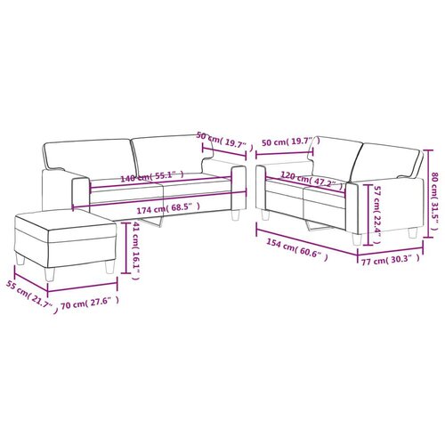  3-dijelni set sofa sivi od umjetne kože Slike