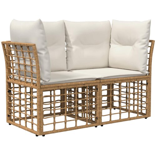 Vanjski loveseat 2 pcs Prirodna i krema bijela poliratan Cijene