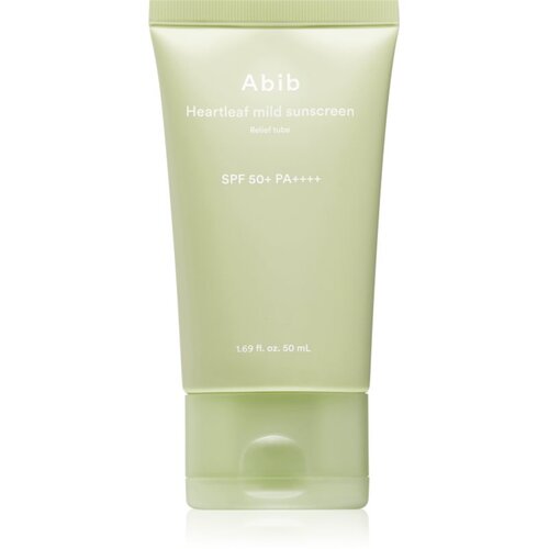 Abib Heartleaf Mild Sunscreen Relief Tube krema za sončenje za obraz s pomirjajočim učinkom SPF 50+ 50 ml Slike