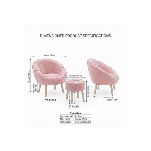 Atelier Del Sofa fotelje i tabure lida wellsoft pink Slike