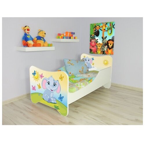 Made in Poland Dečiji krevet Happy Kitty &amp;ndash; Little Elephant 140x70 cm Slike