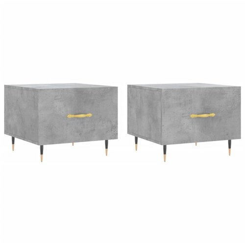  Stolići za kavu 2 kom Siva betona 50x50x40 cm konstruirano drvo Slike