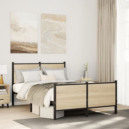  Metalni okvir kreveta bez madraca boja hrasta sonome 120x190 cm Cijene