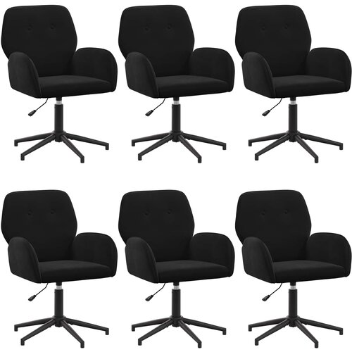VidaXL Okretne radne stolice 6 kom. 54 x 55 x 90 cm Crna Bar&amp;scaron;un - Crna 6 Slike