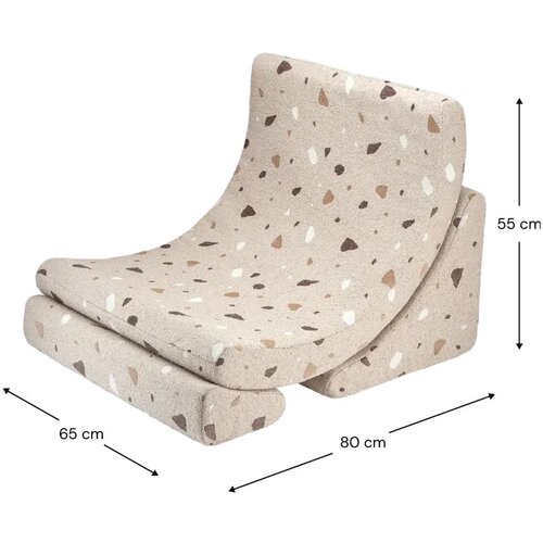 Wigiwama Svjetlo smeđa dječja fotelja od boucl&amp;eacute; tkanine/od &amp;scaron;enila Terrazzo Moon &amp;ndash; Slike
