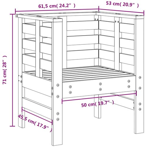  Vrtne stolice 2 kom boja meda 61,5x53x71 cm od masivne borovine Slike