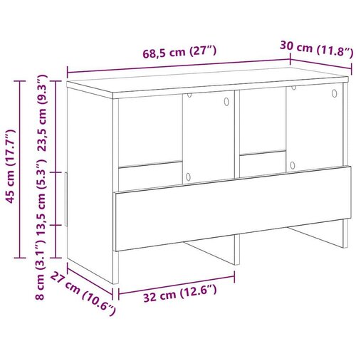  Polica za časopise Betonski sivi 68 5 x 30 x 45 cm Slike