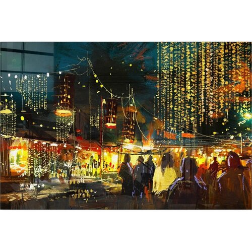 Wallity Steklena slika 70x50 cm City Street – Wallity Cene