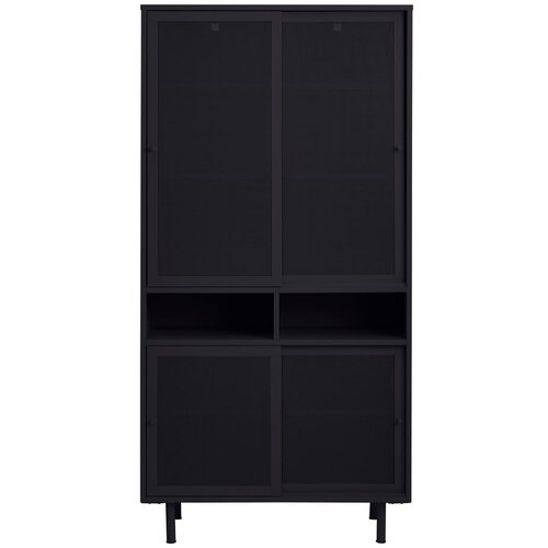Unique Furniture Crni metalni ormar s kliznim vratima 90x180x40 cm Veep – Cijene