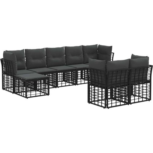  Set vanjskih sofa Crna i tamno siva Poliester - Crna i tamno siva bez stola Cene