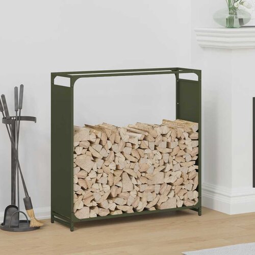  Stalak za drva za ogrjev Maslinasto zelena 90x28x90 cm Cijene