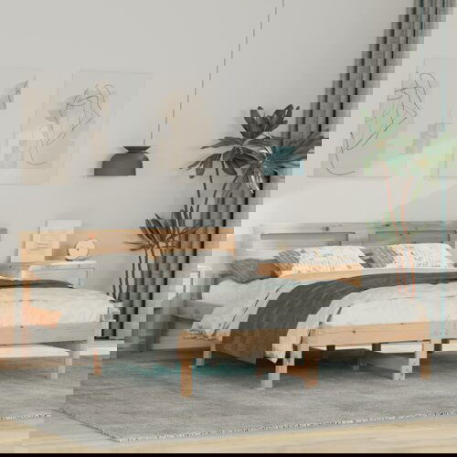 vidaXL Konstrukcija postelje Rjava 120 x 190 cm Masivno borovo les Cene