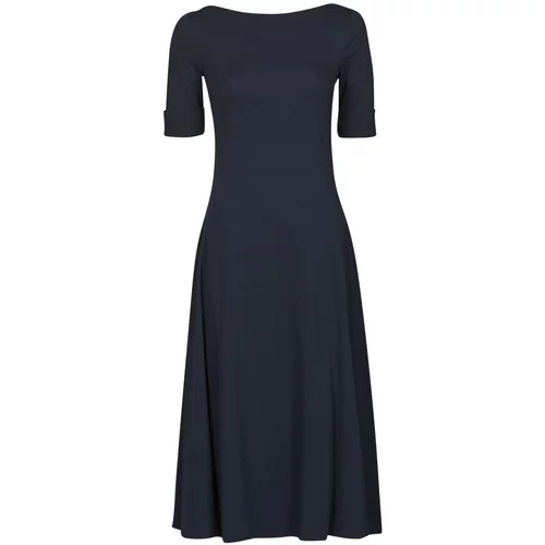 Polo Ralph Lauren Dolge obleke MUNZIE-ELBOW SLEEVE-DAY DRESS Modra