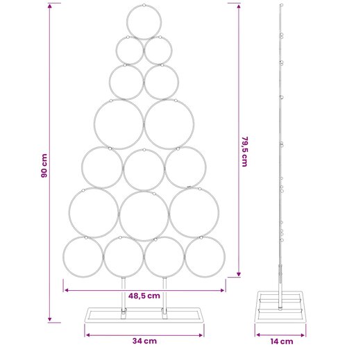  Metalna božićna jelka KUOPIO 90 cm Čelik Zlatno Slike