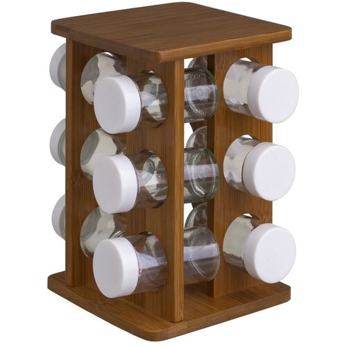 Casa Selección Posodice za začimbe v kompletu 12 ks s stojalom Bamboo Walnut – Cene