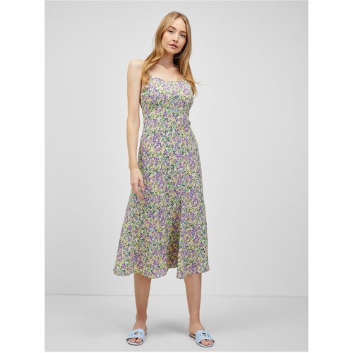 Only Purple-Green Floral Midish dress Gerda - Women Slike