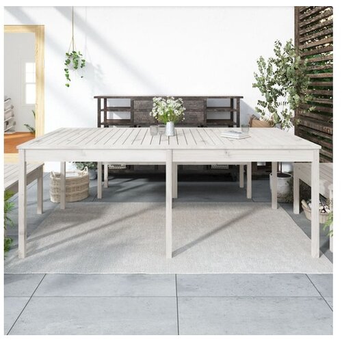  Vrtni stol bijeli 203 5x100x76 cm od masivne borovine Cene