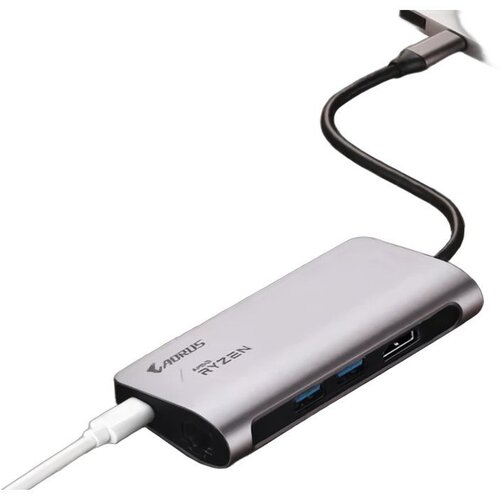 Gigabyte USB Hub 7-u-1 USB-C Hub Gray Cene