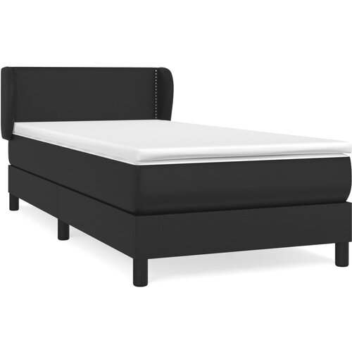 Maison Chic Box spring postelja - Vzmetna postelja z vzmetnico črna 90x200 cm umetno usnje SL14078, (21908907) Cene