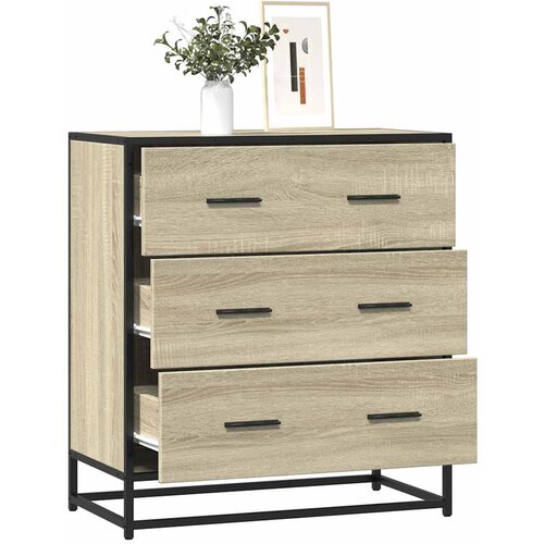 VidaXL Komoda sonoma hrast 68x35x76 cm inženirski les in kovina Slike
