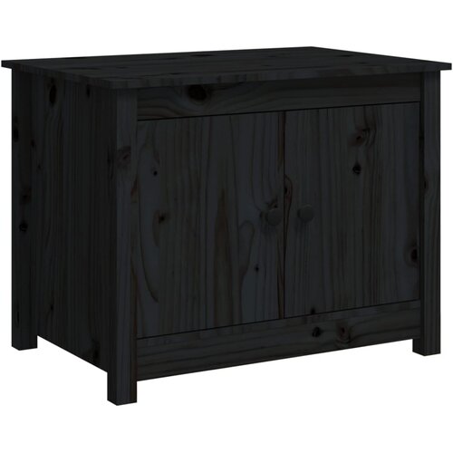 Maison Chic Klubska mizica - kavna mizica - Nizka mizica črna 71x49x55 cm trdna borovina, (21754835) Cene