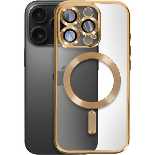 AVIZAR MagSafe ohišje za iPhone 16 Pro Silikonski kromirani okvir, Zlata, (5000014950) Cene