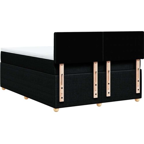 VidaXL Krevet s oprugama i madracem crni 140 x 190 cm od tkanine Slike