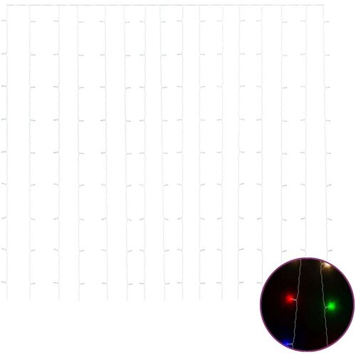 VidaXL led zavjesa s vilinskim svjetlima 3 x 3 m 300 led raznobojna Slike