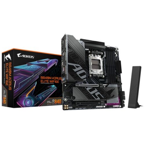 Gigabyte MB B840 AORUS ELITE AM5, 4x DDR5, 2x M.2, 4x SATA 8xUSB; 1x HDMI, 1x DP, mATX; Cijene
