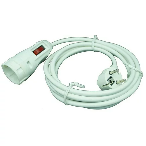 VOLTOMAT Produžni kabel (3 m, Bijele boje, Prekidač na spojci)