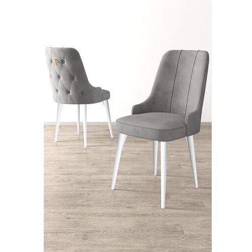 Hanah home Newa set stolica, 46x94x46 cm, 6 dijelova, Sivo-bijela Cijene