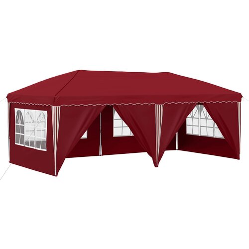 vidaXL Rastezljivi &scaron;ator za svadbe - &scaron;ator za zabave 575 x 288 x 245 cm Tamno crvena - Tamno crvena with 6 sidewalls Cijene