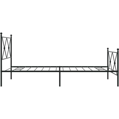 VidaXL Metalni okvir kreveta uzglavlje i podnožje crni 107x203 cm Slike