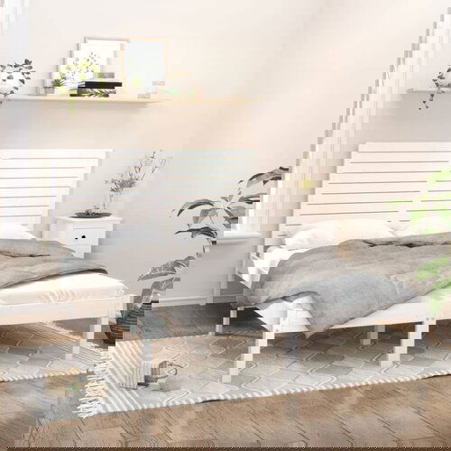 The Living Store Posteljni okvir bel iz trdnega lesa 120x200 cm - Posteljni Okvir, (21526727) Slike