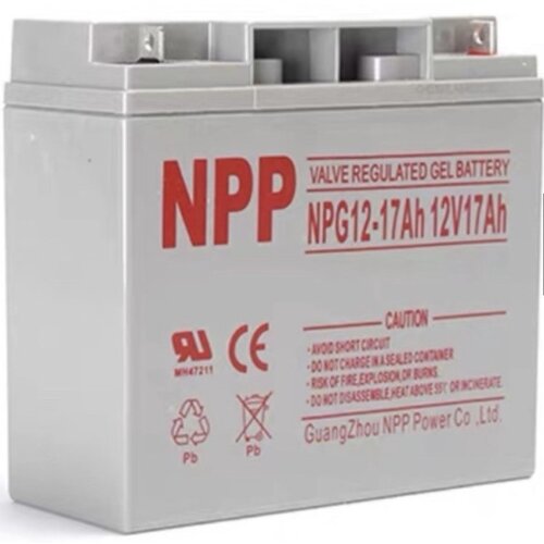 NPP NPG12V-17Ah, gel battery, C20=17AH, T3, 180*77*167*167, 4,8KG, light grey Cene