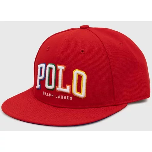 Polo Ralph Lauren Kapa sa šiltom boja: crvena, s aplikacijom