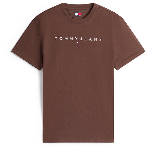Tommy Jeans Majica čokolada / bela Slike