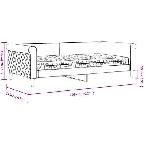  Dnevni krevet s madracem tamnosivi 100 x 200 cm bar&amp;scaron;unasti Slike