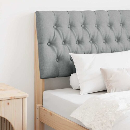 VidaXL Tapecirani uzglavlje Svijetlo siva 90 cm Čvrsto borovo drvo Slike