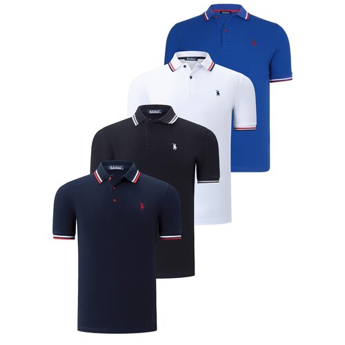 Dewberry QUAD SET T8594 MENS T-SHIRT-BLACK-WHITE-NAVY BLUE-SAKS Cene