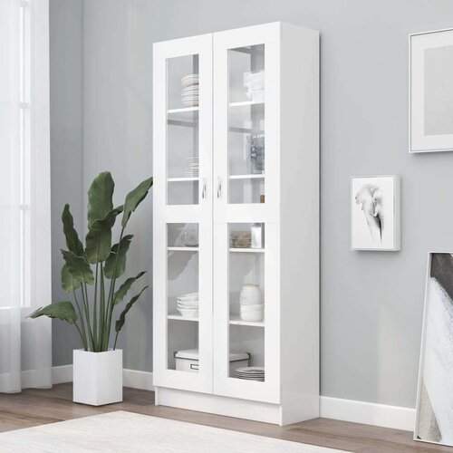  Vitrina bijela 82,5 x 30,5 x 185,5 cm od iverice Cene