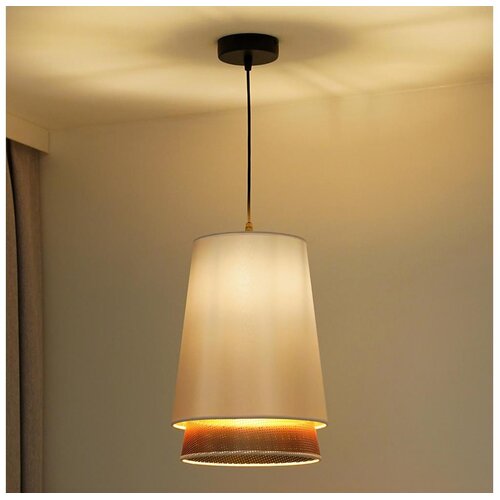  Duolla - Visilica na sajli BELL SHINY 1xE27/15W/230V Ø 25 cm bela/bakrena Cene