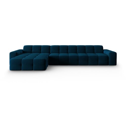 Micadoni Home Temno modra žametna kotna zofa (levi kot) Kendal - Micadoni Home Slike