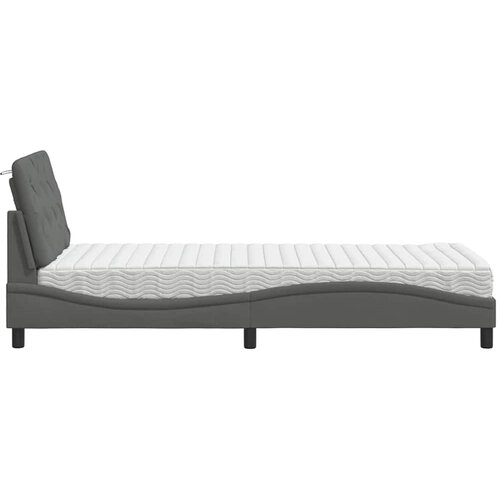  Krevet s madracem tamnosivi 80x200cm od tkanine Slike