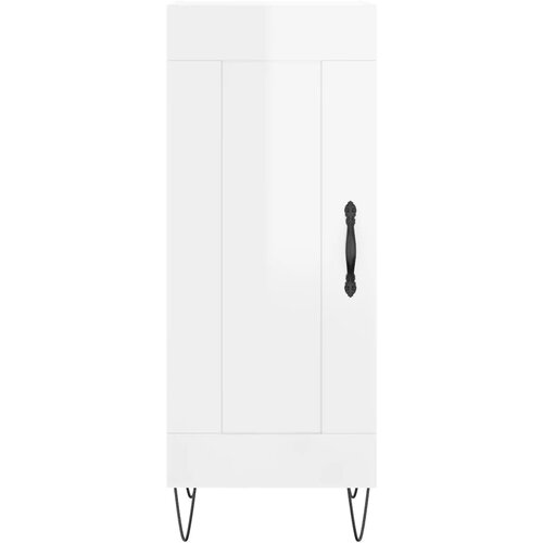  Komoda sjajna bijela 34,5 x 34 x 90 cm od konstruiranog drva Slike